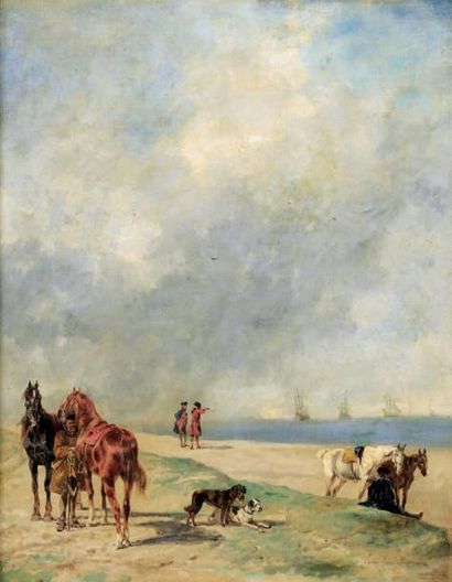 John Lewis BROWN (1829-1890)
Halte de cavaliers...