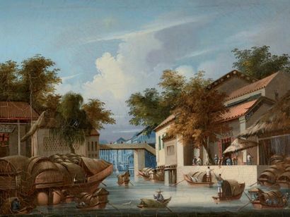 ÉCOLE CHINOISE du XIXe siècle
La rivière...