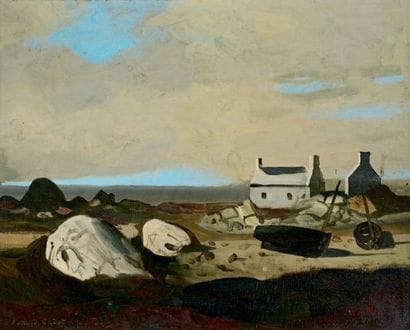 Roland OUDOT (1897-1981)
Maison et bateau...