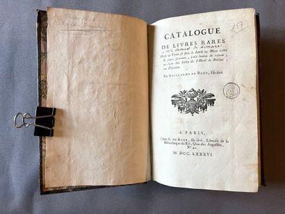 [18th-century auction catalog]. Rare Books...