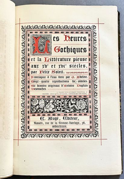SOLEIL (Félix). Gothic Hours and Literature...