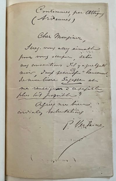 VERLAINE (Paul). *Sagesse*. Paris: Société...