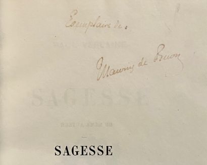 VERLAINE (Paul). *Sagesse*. Paris: Société...