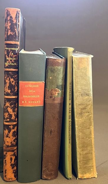 [19th-century auction catalog]. 5 volumes.
-...