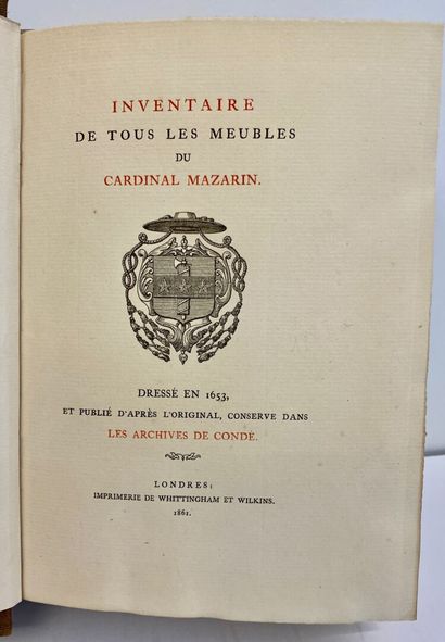 (MAZARIN). INVENTORY OF ALL CARDINAL MAZARIN’S...