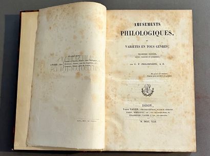 PEIGNOT, Gabriel]. Philological Amusements,...