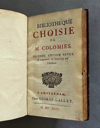 COLOMIES (Paul). *Selected Library of Mr....