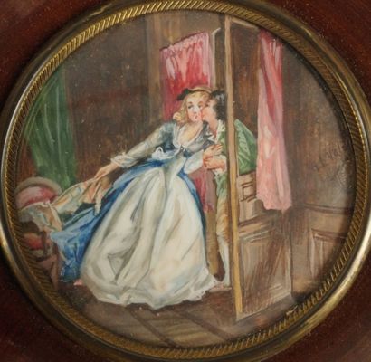 J. VALON (XXème siècle). Deux miniatures...