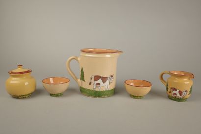 Lot composé d'un grand pichet, d'un pot à...
