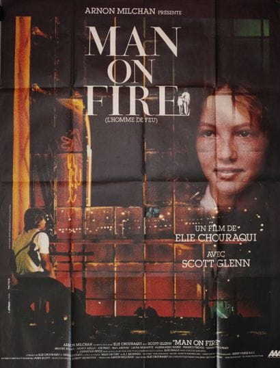 Lot de 5 affiches comprenant : 
Man on fire....