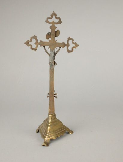 Bronze crucifix showing Christ on the cross...
