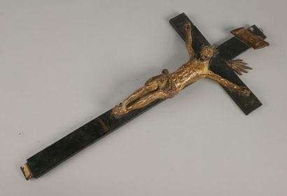 Polychrome carved wooden figure of Christ...