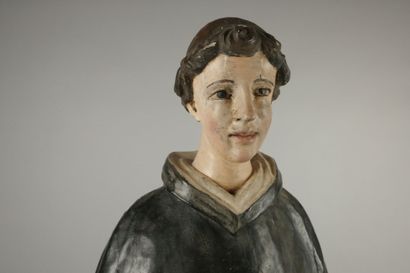 19th century. Saint Dominic in carved and...