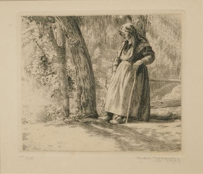 André JACQUES (1880–1960). Old Woman from...
