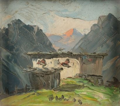 20th-Century School. Mountain Landscape with...