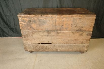 Natural oak cabinet with an ornate front,...