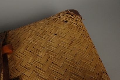 Set of three wicker and leather suitcases.
Dimensions...
