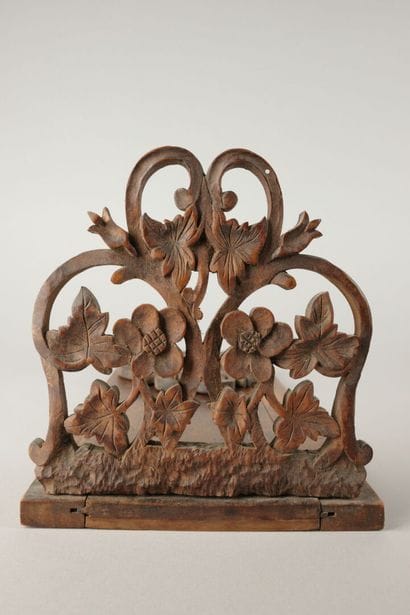 Carved, openwork wooden bookend.
15.5 x 35.5...