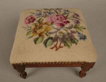 Two small stools, one made of 19th-century...