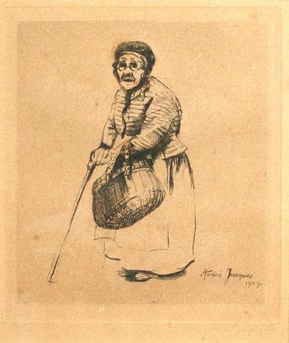 André JACQUES (1880–1960). The Beggar Woman...