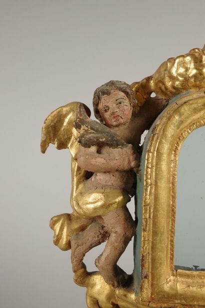 Reliquary monstrance in gilded and painted...