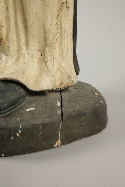 19th century. Saint Dominic in carved and...