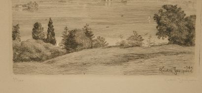 André JACQUES (1880–1960). Lake Annecy, 1949
Etching,...
