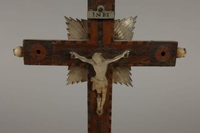 Wood and mother-of-pearl inlaid Jerusalem...