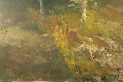 GODCHAUX (Late 19th century). Mountain Stream
Oil...