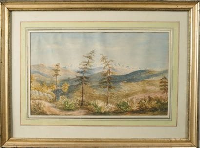 Late 19th-century school. Alpine view of...