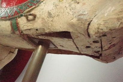 Polychrome lacquered wooden carousel horse.
Circa...