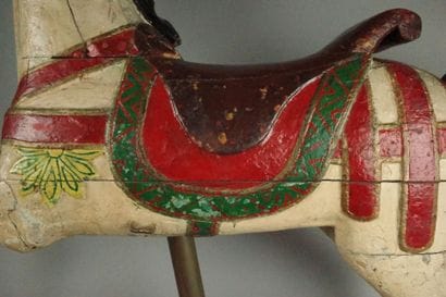 Polychrome lacquered wooden carousel horse.
Circa...