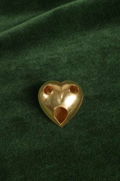 Large, hollow heart in 750 rose gold with...