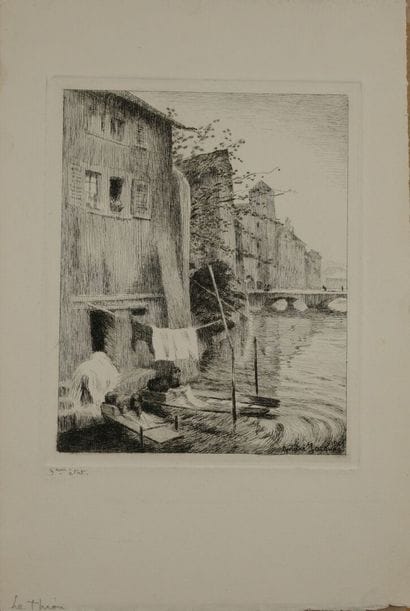 André JACQUES (1880–1960). Le Thiou, 1923
Etching,...