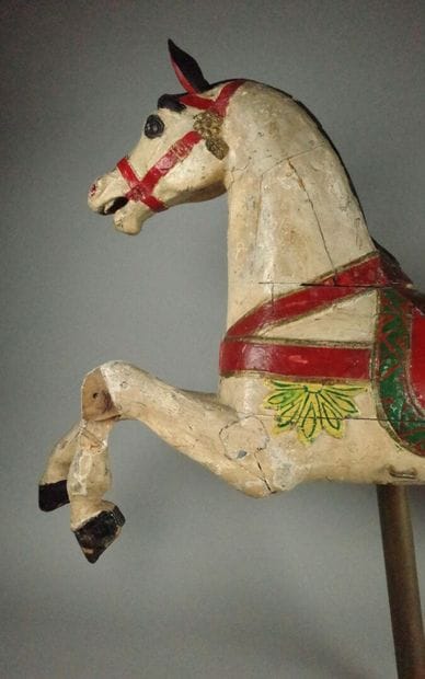 Polychrome lacquered wooden carousel horse.
Circa...