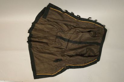 Overcoat, circa 1880. Made of black silk,...