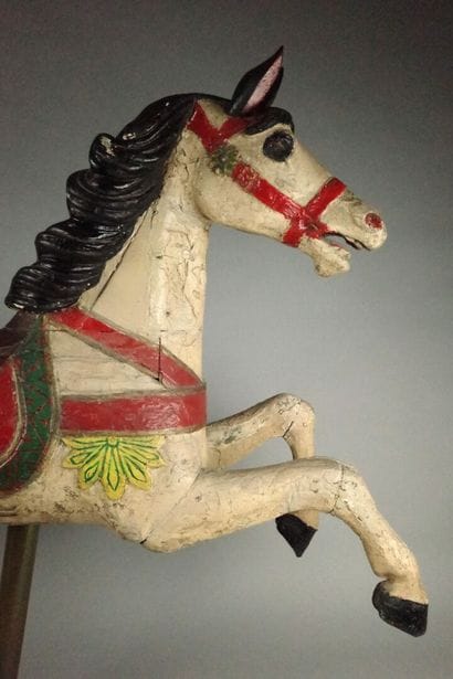 Polychrome lacquered wooden carousel horse.
Circa...