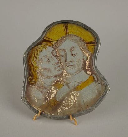 STAINED GLASS. Fragment of a stained-glass...