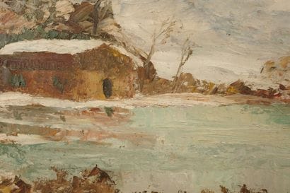 Charles CUZIN (1907–1975). Snowy Landscape....