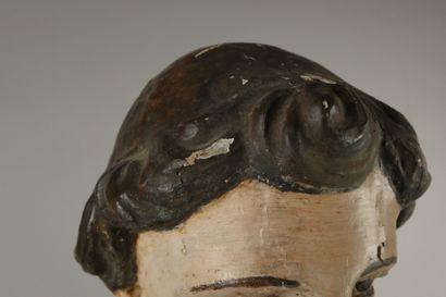 19th century. Saint Dominic in carved and...