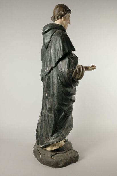19th century. Saint Dominic in carved and...