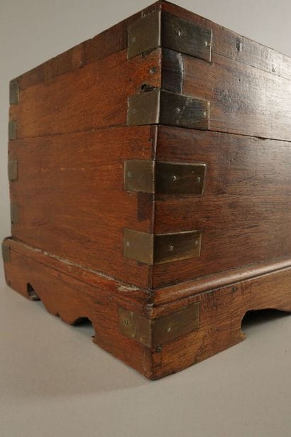 INDIA. Exotic wood document case with metal...