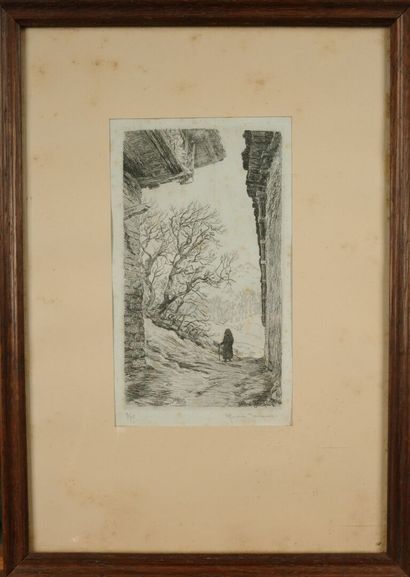 André JACQUES (1880–1960). Alley in Valezan,...