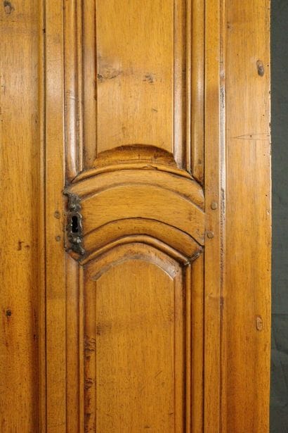 Molded walnut floor clock, enameled dial...