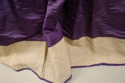 Day dress in purple silk moiré, circa 1860–1870....