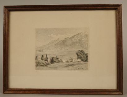 André JACQUES (1880–1960). Lake Annecy, 1949
Etching,...