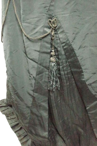 Flared dress, circa 1880–1885. Black silk...