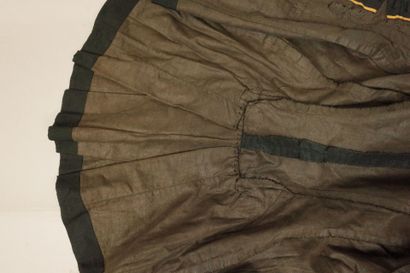 Overcoat, circa 1880. Made of black silk,...