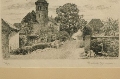 André JACQUES (1880–1960). Lovagny 1955
Etching,...