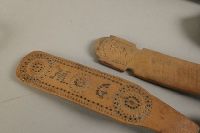 Set of spoons consisting of two wooden spoons—one...